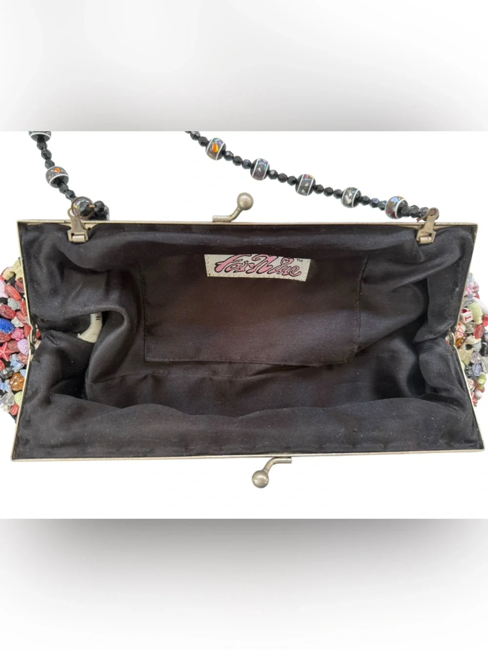 Vintage Y2K Far Nine Multi Colored Beaded Handbag Clutch Whimsical EUC